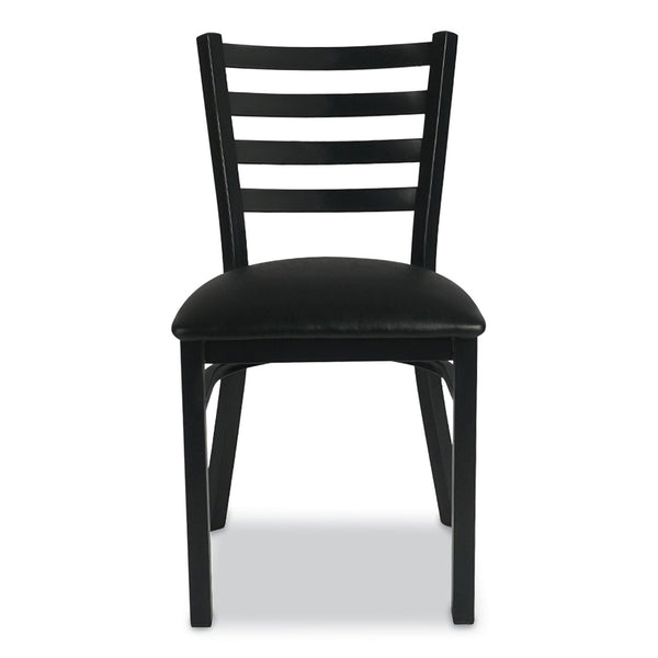 JMC Furniture White Horse Series Side Chairs, Supports Up to 300 lb, 18" Seat Height, Black Seat, Black Back, Black Base (JMCWHCBLK) Each