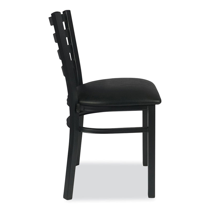 JMC Furniture White Horse Series Side Chairs, Supports Up to 300 lb, 18" Seat Height, Black Seat, Black Back, Black Base (JMCWHCBLK) Each