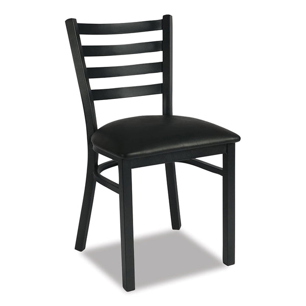 JMC Furniture White Horse Series Side Chairs, Supports Up to 300 lb, 18" Seat Height, Black Seat, Black Back, Black Base (JMCWHCBLK) Each
