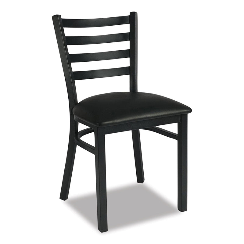 JMC Furniture White Horse Series Side Chairs, Supports Up to 300 lb, 18" Seat Height, Black Seat, Black Back, Black Base (JMCWHCBLK) Each