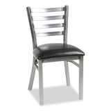 JMC Furniture White Horse Series Side Chairs, Supports Up to 300 lb, 18" Seat Height, Black Seat, Industrial Clear-Coat Steel Back/Frame (JMCWHCCLR) Each