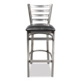 JMC Furniture White Horse Series Barstools, Supports Up to 300 lb, 29.5" Seat Height, Black Seat, Industrial Clear-Coat Steel Back/Frame (JMCWHBSCLR) Each