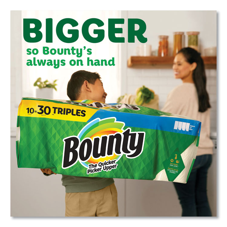 Bounty® Select-a-Size Kitchen Roll Paper Towels, 2-Ply, White, 6 x 11, 135 Sheets/Roll, 8 Triple Rolls/Carton (PGC05661)