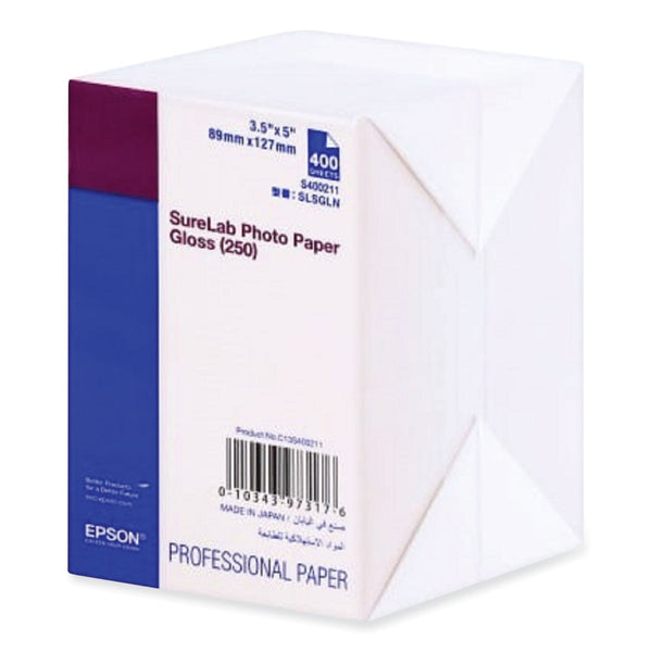 Epson® SureLab Photo Paper, 3.5 x 5, Gloss White, 400/Pack (EPSS400211)