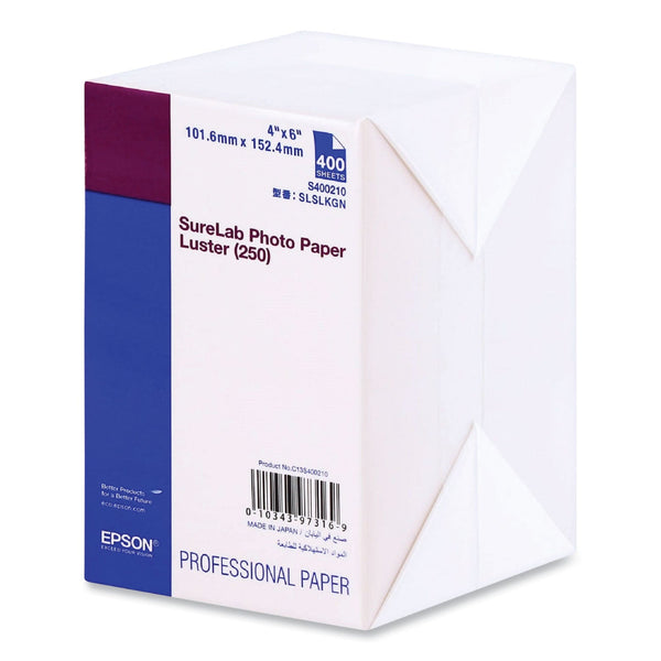 Epson® SureLab Photo Paper, 4 x 6, Luster White, 400/Pack (EPSS400210)