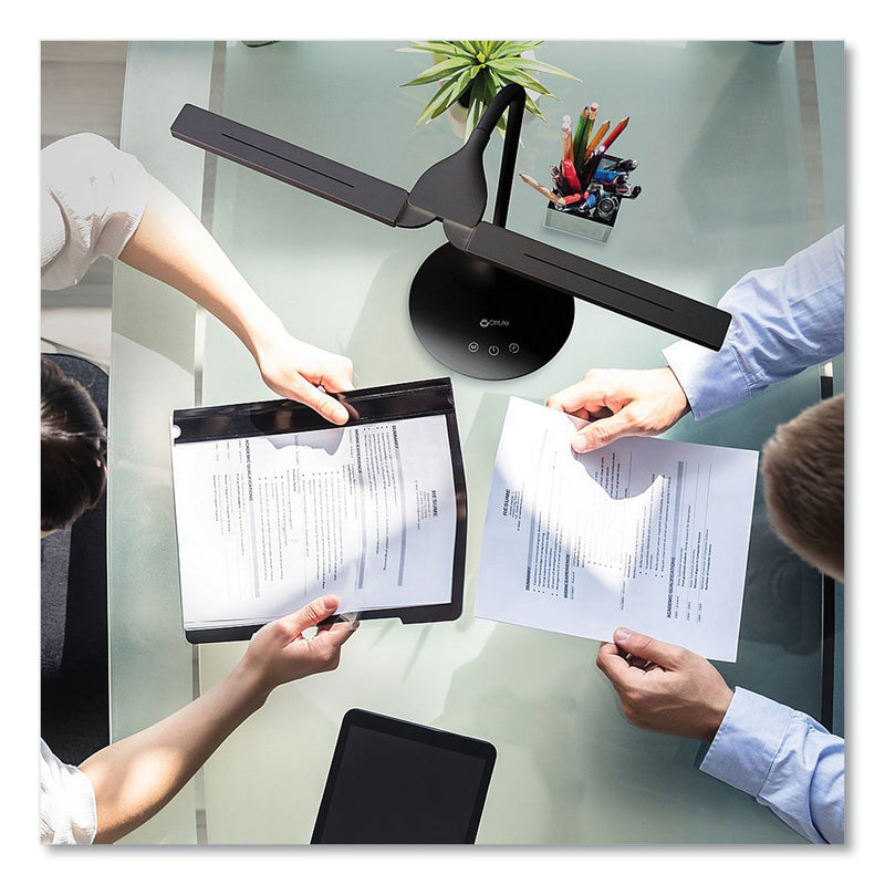 OttLite Wellness Series Pivot LED Desk Lamp with Dual Shades, 13.25" to 26" High, Black (OTTCSN59G5W) Each