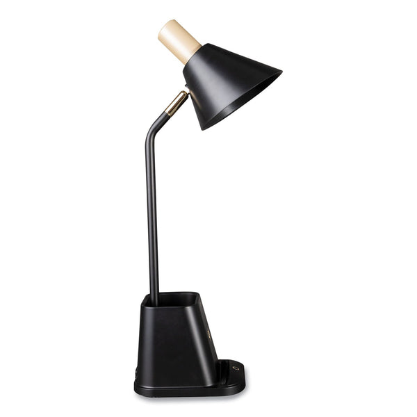 OttLite Wellness Series Merge LED Desk Lamp with Wireless Charging, 18.25" High, Black (OTTCS7QAK1W) Each