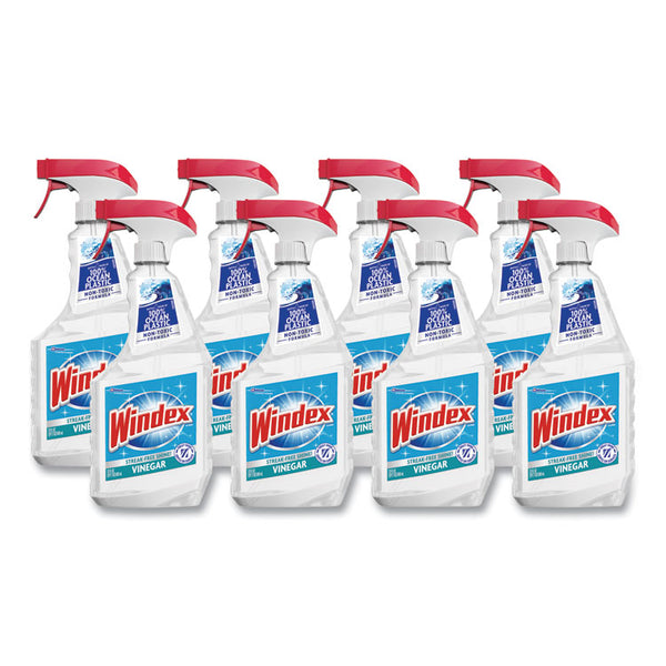 Windex® Multi-Surface Vinegar Cleaner, Fresh Clean Scent, 23 oz Spray Bottle, 8/Carton (SJN312620)