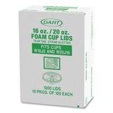 Dart® Lids for Foam Cups and Containers, Fits 16 oz, 20 oz Cups, Translucent, 1,000/Carton (DCCW16FTS)