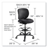 Safco® Vue Heavy-Duty Extended-Height Stool, Supports Up to 350 lb, 23" to 32.5" Seat Height, Black Vinyl Seat, Black Base (SAF3394BV) Each