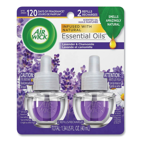 Air Wick® Scented Oil Refill, Lavender and Chamomile, 0.67 oz, 2/Pack, 6 Packs/Carton (RAC78473CT)