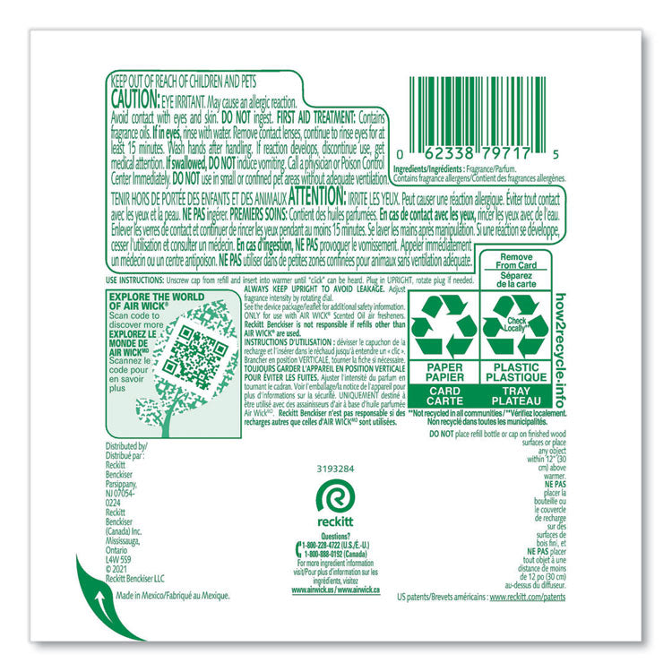 Air Wick® Scented Oil Refill, Fresh Waters, 0.67 oz, 2/Pack, 6 Pack/Carton (RAC79717CT) 6 Packs of 2