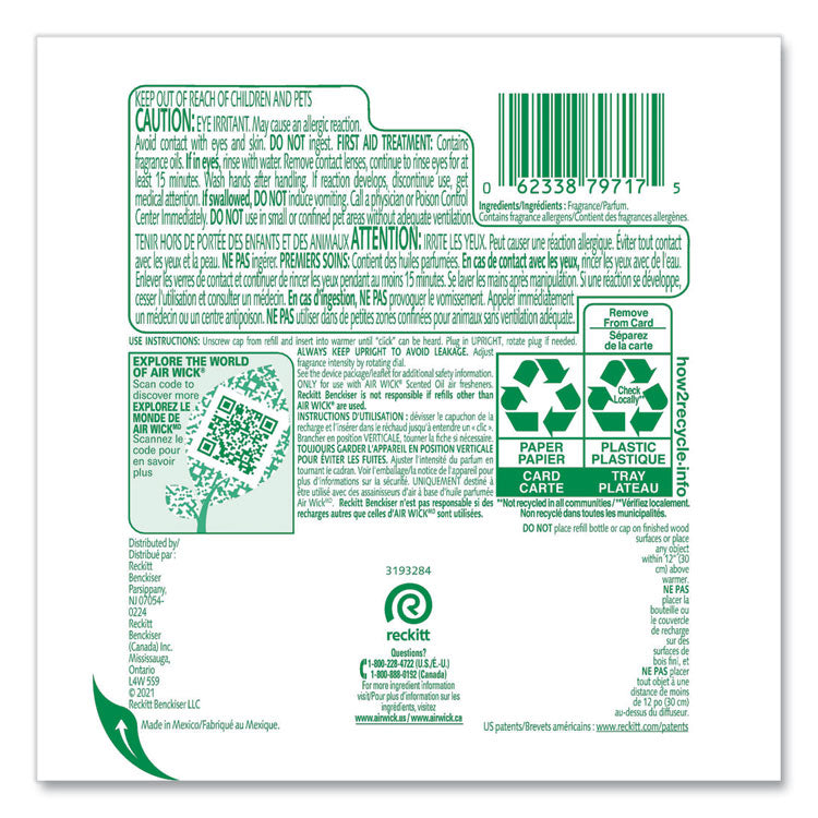 Air Wick® Scented Oil Refill, Fresh Waters, 0.67 oz, 2/Pack (RAC79717PK) Pack of 2
