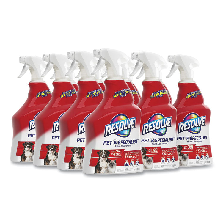 RESOLVE® Pet Specialist Stain and Odor Remover, Citrus, 32 oz Trigger Spray Bottle, 12/Carton (RAC99850CT) Case of 12