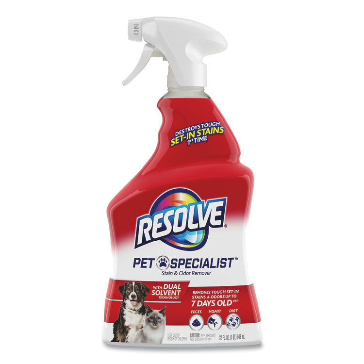 RESOLVE® Pet Specialist Stain and Odor Remover, Citrus, 32 oz Trigger Spray Bottle, 12/Carton (RAC99850CT) Case of 12