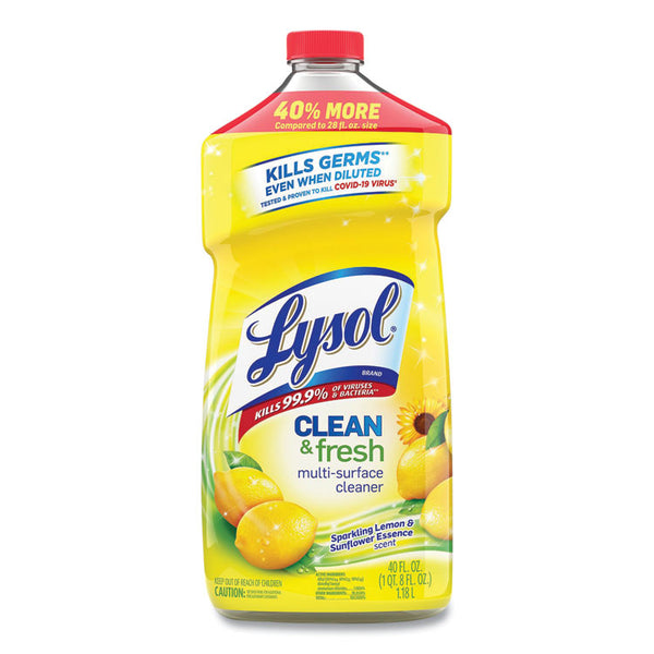 LYSOL® Brand Clean and Fresh Multi-Surface Cleaner, Sparkling Lemon and Sunflower Essence Scent, 40 oz Bottle (RAC78626EA)
