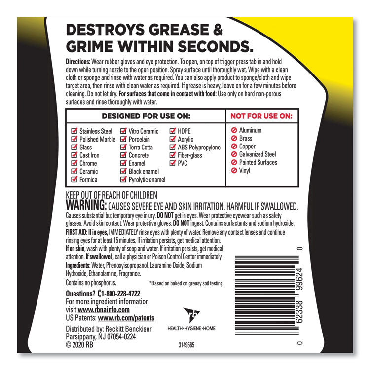 EASY-OFF® Heavy Duty Cleaner Degreaser, 32 oz Spray Bottle, 6/Carton (RAC99624) Case of 6