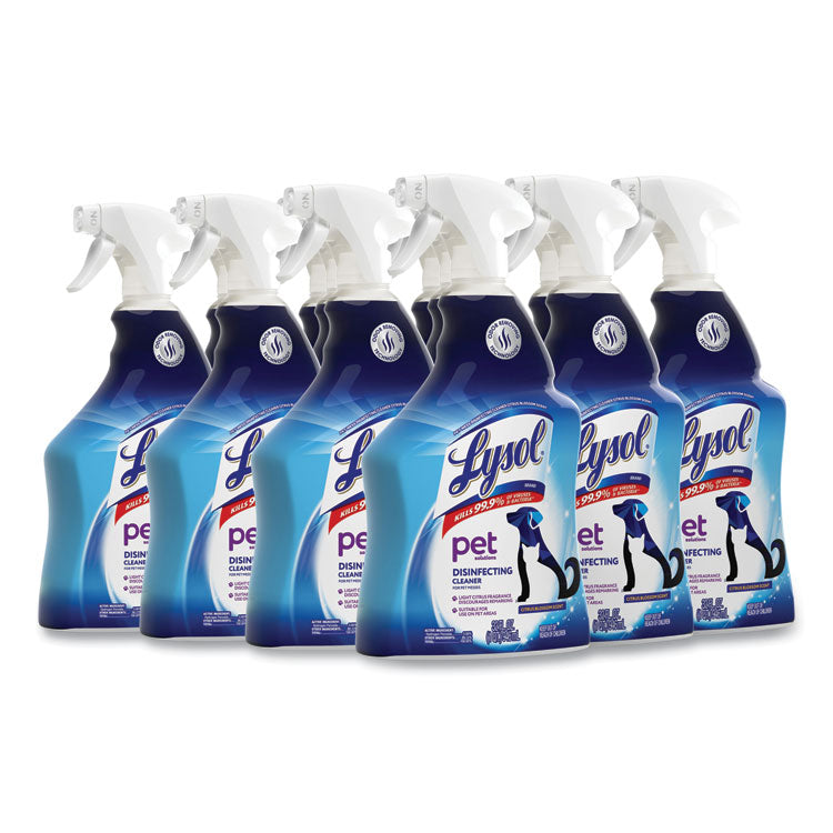 LYSOL® Brand Pet Solutions Disinfecting Cleaner, Citrus Blossom, 32 oz Trigger Bottle, 9/Carton (RAC99653CT) Case of 9