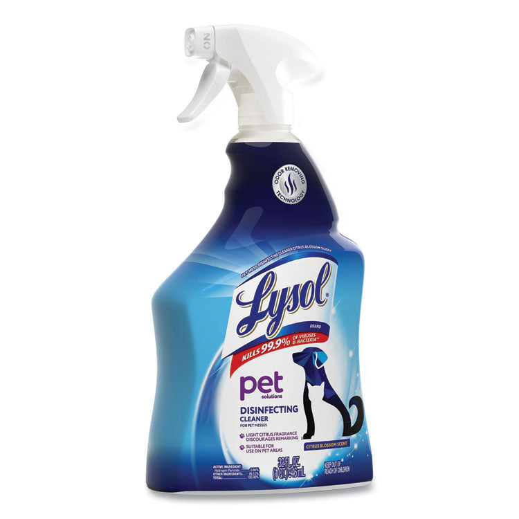 LYSOL® Brand Pet Solutions Disinfecting Cleaner, Citrus Blossom, 32 oz Trigger Bottle, 9/Carton (RAC99653CT) Case of 9