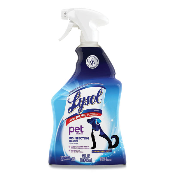 LYSOL® Brand Pet Solutions Disinfecting Cleaner, Citrus Blossom, 32 oz Trigger Bottle, 9/Carton (RAC99653CT) Case of 9