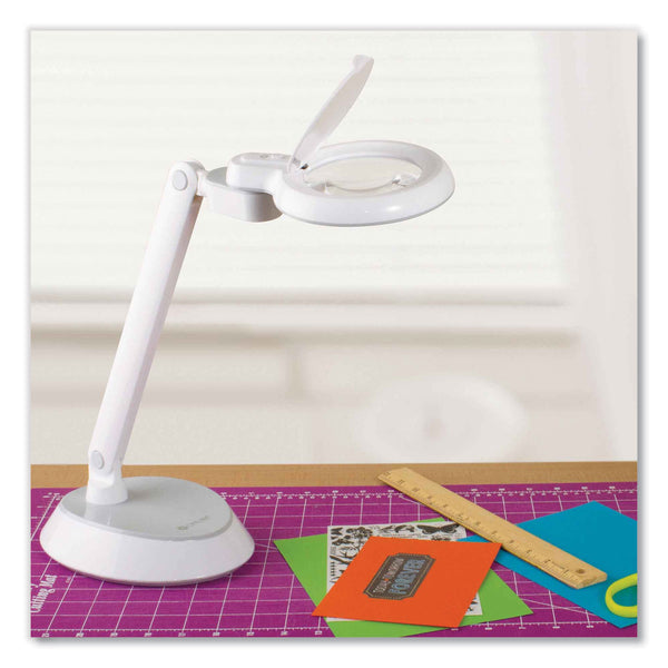 OttLite Space-Saving LED Magnifier Desk Lamp, 14" High, White (OTTG97WGCFFP) Each