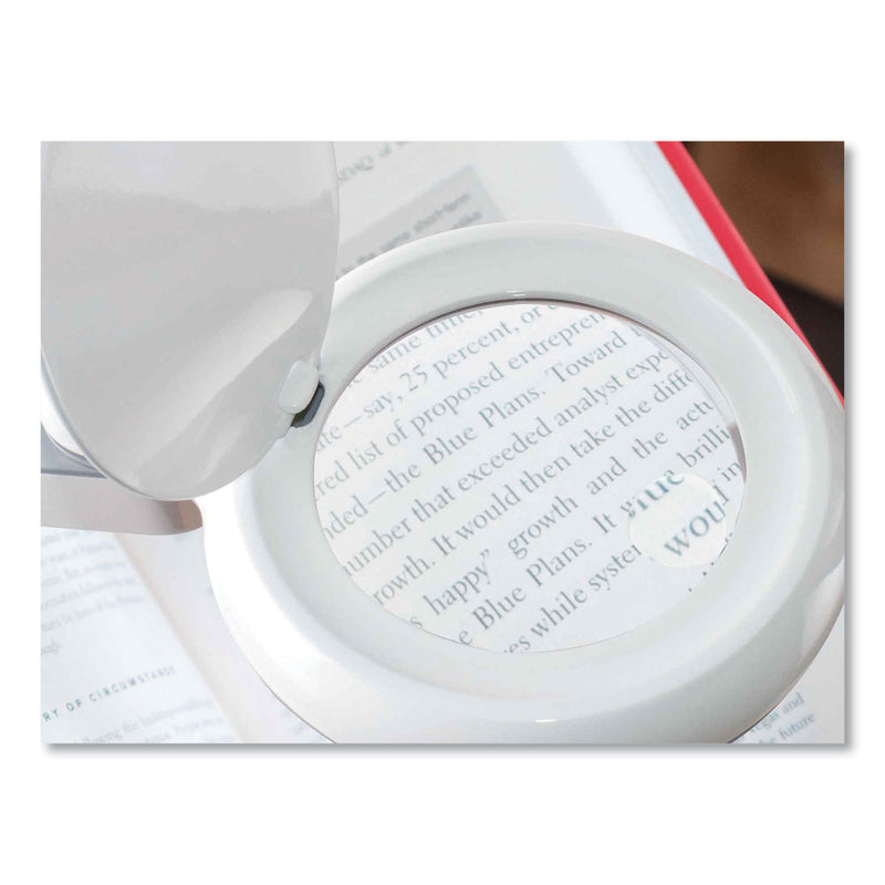OttLite Space-Saving LED Magnifier Desk Lamp, 14" High, White (OTTG97WGCFFP) Each