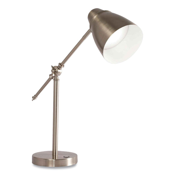 OttLite Desk Lamp - LED Bulb - Adjustable Brightness, Touch Sensitive Control Panel, USB Charging - Brushed Nickel - Desk Mountable - Silver (OTTCS01SV9SHPR) Each