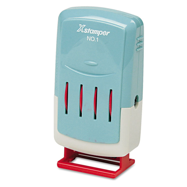 Xstamper® ECO-GREEN VersaDater Line Dater, Message Dater, 1 x 0.16, Pre-Inked, Red (XST52111) Each