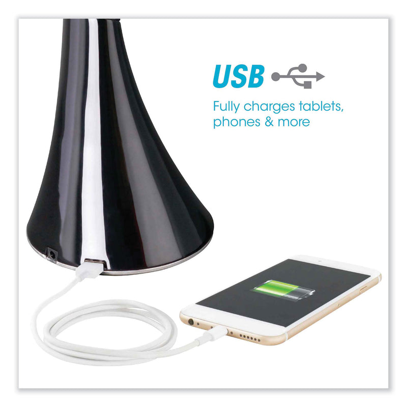 OttLite Wellness Series Swerve LED Desk Lamp, 23.25" High, Black (OTTCSN34KCCSHPR) Each