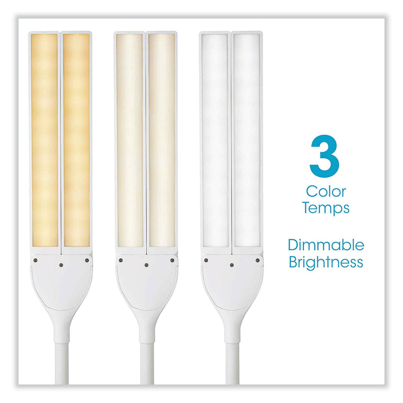 OttLite Wellness Series Pivot LED Desk Lamp with Dual Shades, 13.25" to 26" High, White (OTTCSN5900C) Each