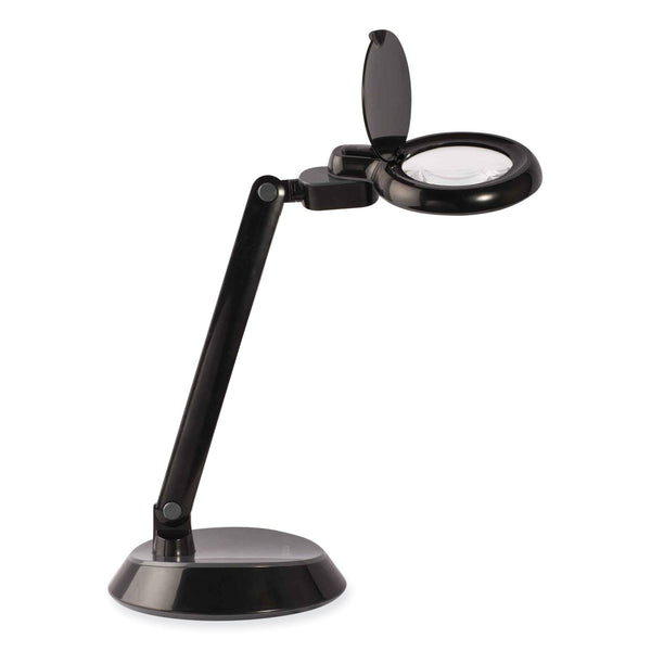 OttLite Space-Saving LED Magnifier Desk Lamp, 14" High, Black (OTTG97BGCFFP) Each