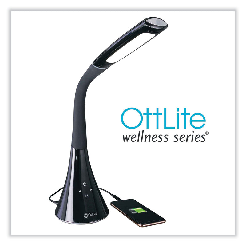 OttLite Wellness Series Swerve LED Desk Lamp, 23.25" High, Black (OTTCSN34KCCSHPR) Each