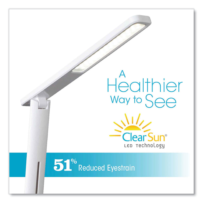 OttLite Wellness Series Slimline LED Desk Lamp, 5" to 20.25" High, White (OTTCS33600CSHPR) Each