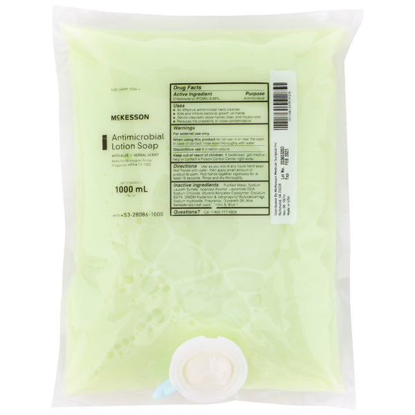 McKesson Antimicrobial Soap Lotion 1,000 mL Dispenser Refill Bag Herbal Scent (468273_CS) 10/CS