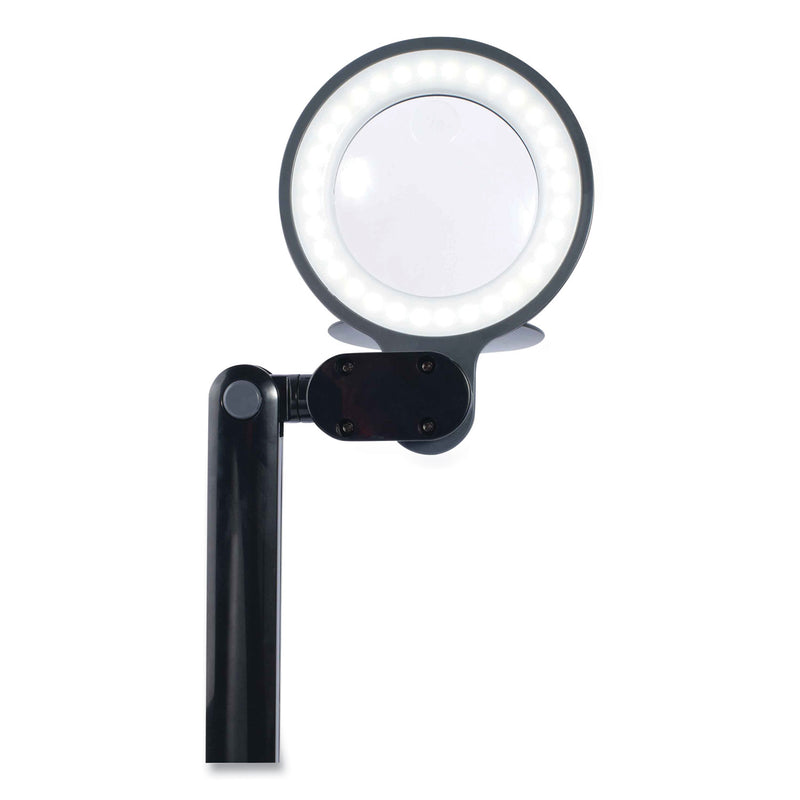 OttLite Space-Saving LED Magnifier Desk Lamp, 14" High, Black (OTTG97BGCFFP) Each