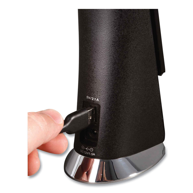 OttLite Wellness Series Rise LED Desk Lamp with Digital Display, 12" to 19" High, Black (OTTCSE13G59) Each