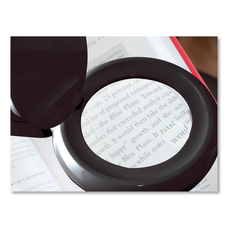 OttLite Space-Saving LED Magnifier Desk Lamp, 14" High, Black (OTTG97BGCFFP) Each