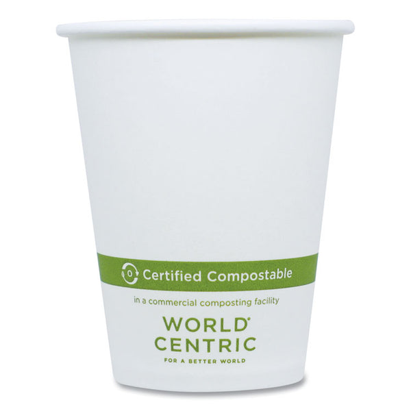 World Centric® Paper Hot Cups, 8 oz, White, 1,000/Carton (WORCUPA8)