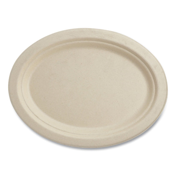 World Centric® Fiber Plates, Oval, 9.9 x 12, Natural, 500/Carton (WORPLSCU12OLFS) Case of 500