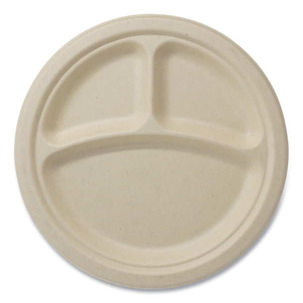 World Centric® Fiber Plates, 9" dia, Natural, 1,000/Carton (WORPLSC9TLFS) Case of 1000
