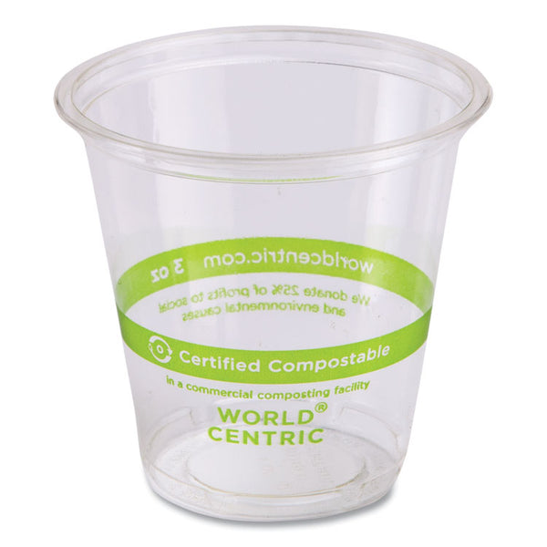 World Centric® PLA Clear Cold Cups, 3 oz, Clear, 2,500/Carton (WORCPCS3)