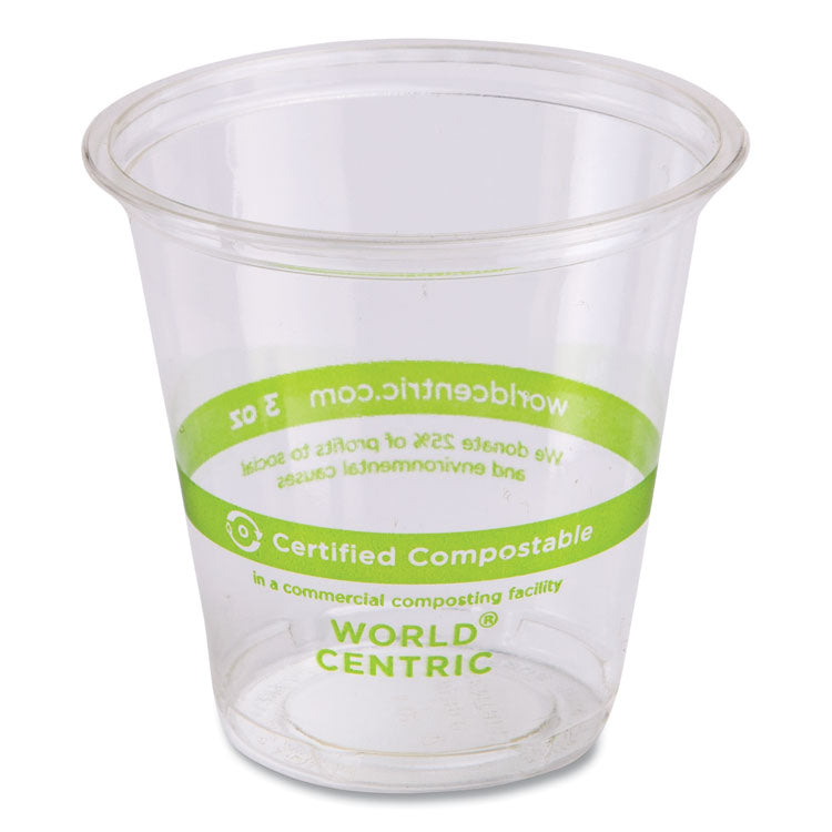 World Centric® PLA Clear Cold Cups, 3 oz, Clear, 2,500/Carton (WORCPCS3) Case of 2500