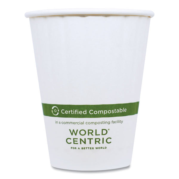 World Centric® Double Wall Paper Hot Cups, 12 oz, White, 1,000/Carton (WORCUPA12D)