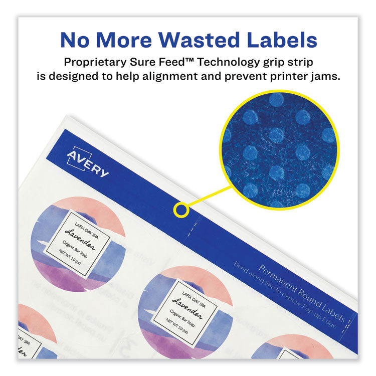 Avery® Laser/Inkjet Media Labels, Inkjet/Laser Printers, 2 x 2, White, 12 Labels/Sheet, 10 Sheets/Pack (AVE22565) Pack of 120