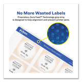 Avery® Square Labels with Sure Feed and TrueBlock, 2 x 2, White, 300/Pack (AVE22806)