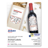 Avery® Textured Arched Print-to-the-Edge Labels, Laser Printers, 4.75 x 3.5, White, 4/Sheet, 10 Sheets/Pack (AVE22826)