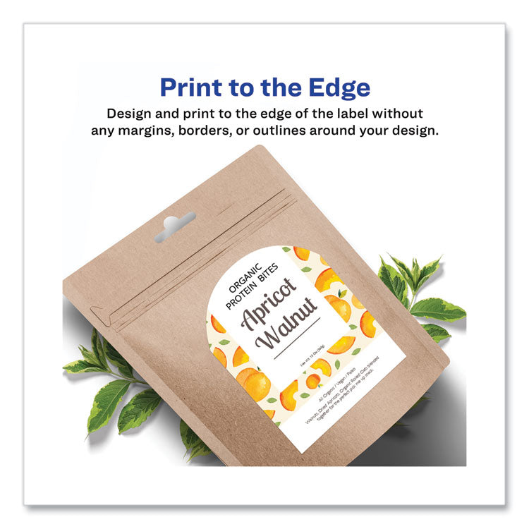 Avery® Textured Arched Print-to-the-Edge Labels, Laser Printers, 4.75 x 3.5, White, 4/Sheet, 10 Sheets/Pack (AVE22826)