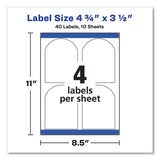 Avery® Textured Arched Print-to-the-Edge Labels, Laser Printers, 4.75 x 3.5, White, 4/Sheet, 10 Sheets/Pack (AVE22826)