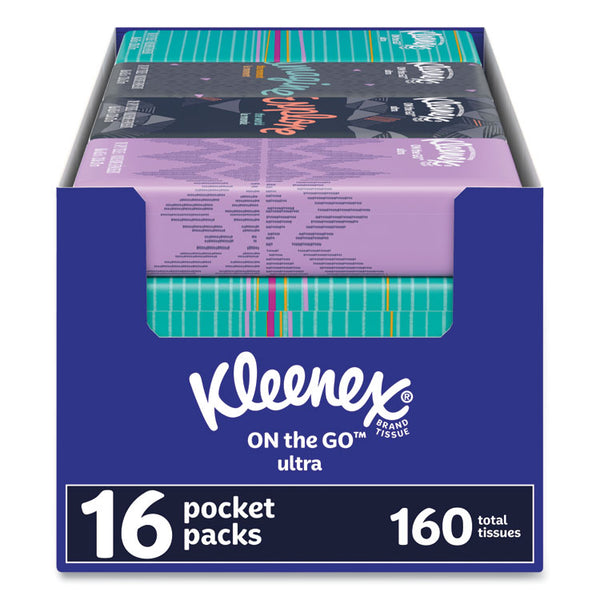 Kleenex® On The Go Packs Facial Tissues, 3-Ply, White, 10/Pouch, 16 Pouches/Pack, 6 Packs/Carton (KCC54635)