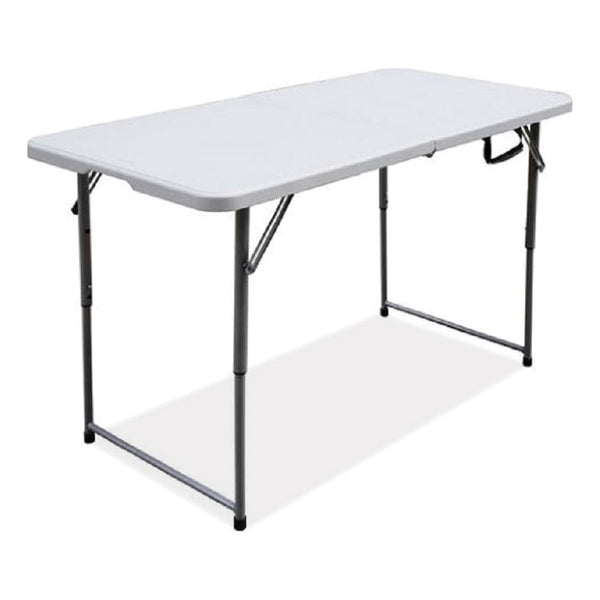 Iceberg Bifold Resin Folding Table, Rectangular, 48" x 23.6" x 29.1", White Granite Top, Gray Base/Legs, 2/Pack (ICE61243) Each